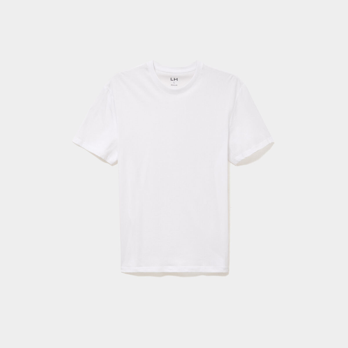T-shirt droit en coton manches courtes blanc homme