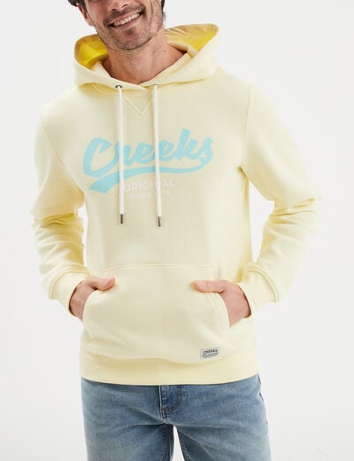 Sweat à capuche hoodie Creeks jaune clair homme
