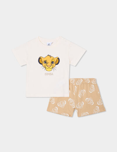 Ensemble 2 pièces avec short Simba vert pastel bébé garçon