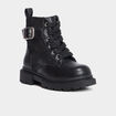 Bottines &agrave; lacets avec boucles noir fille
