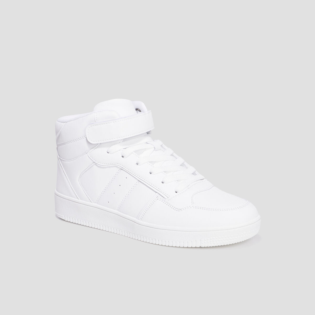 Baskets montantes à scratchs blanc homme