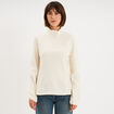 Sweat polaire col camionneur blanc femme