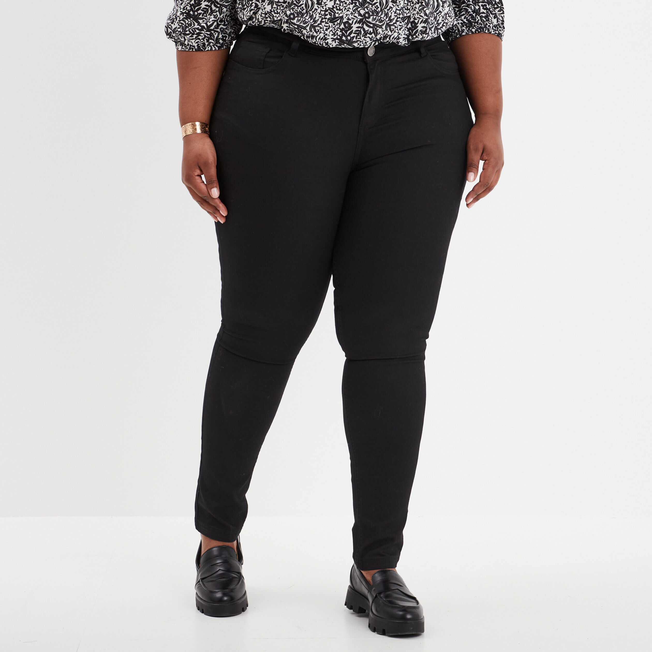 Pantalon slim noir femme grande taille MODAVISTA