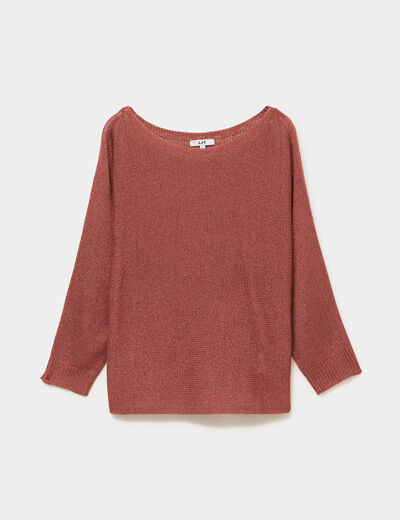Pull manches longues vieux rose femme