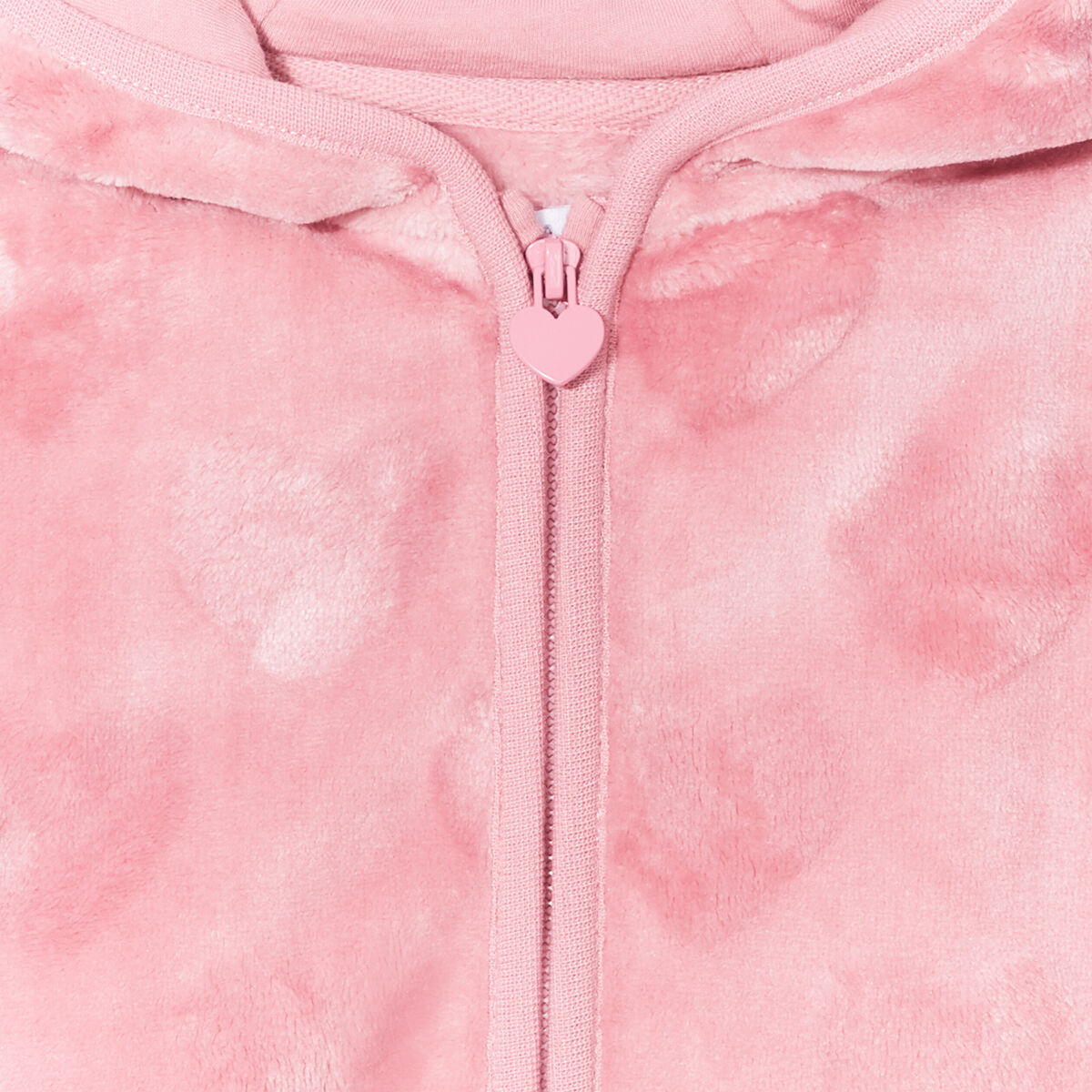 Gilet fausse fourrure zippé à capuche vieux rose bébé fille