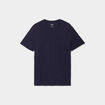 T-shirt manches courtes coton col V bleu marine homme