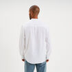 Chemise manches longues lin m&eacute;lang&eacute; blanc homme