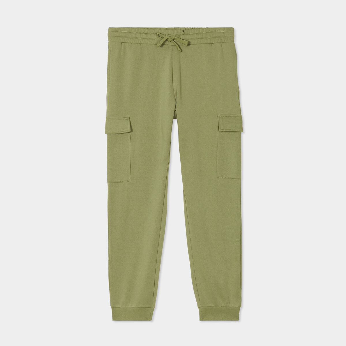 Pantalon jogging cargo poches latérales vert kaki homme