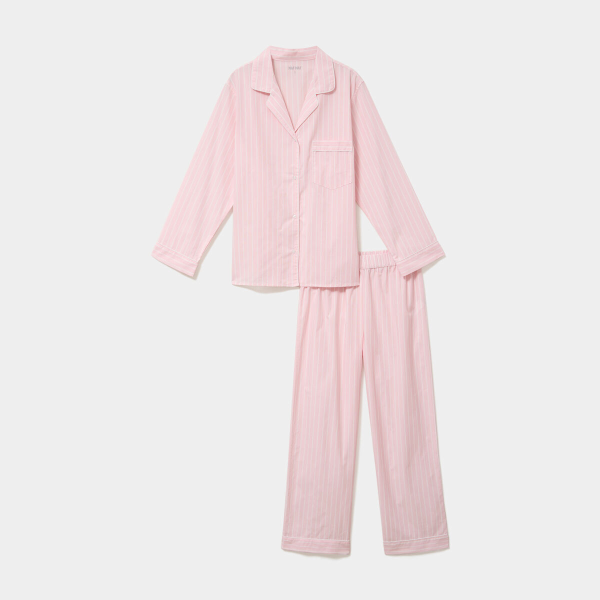Ensemble pyjama chemise manches longues ecru femme