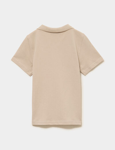 Polo manches courtes &agrave; d&eacute;tail brod&eacute; gris fonc&eacute; gar&ccedil;on