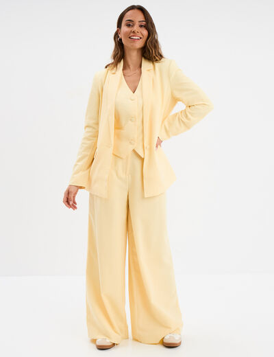 Veston sans manches jaune clair femme