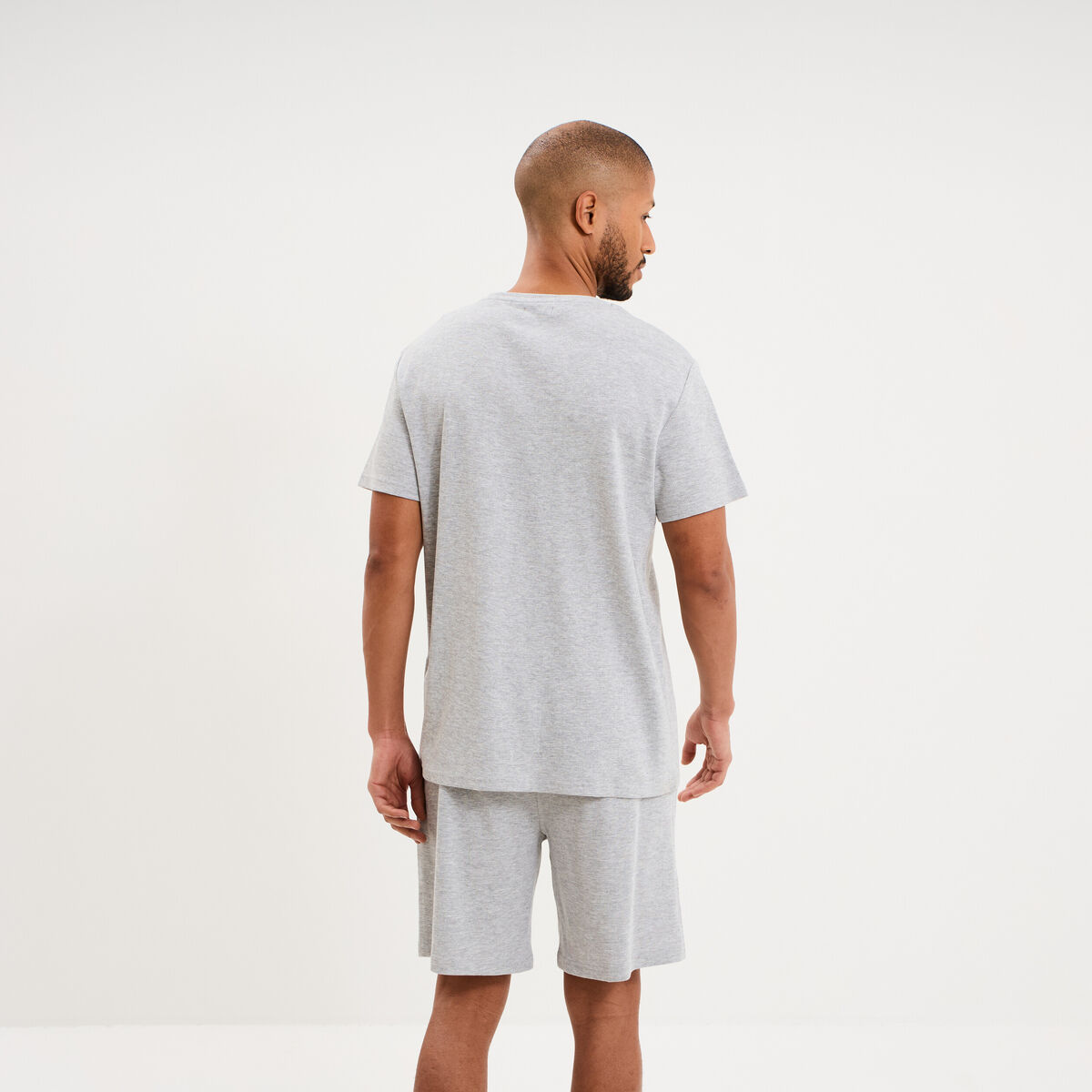 Ensemble pyjama short et t-shirt gris clair homme