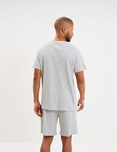Ensemble pyjama short et t-shirt gris clair homme
