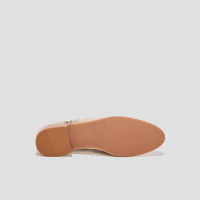 Derbies perforées en cuir jaune or femme