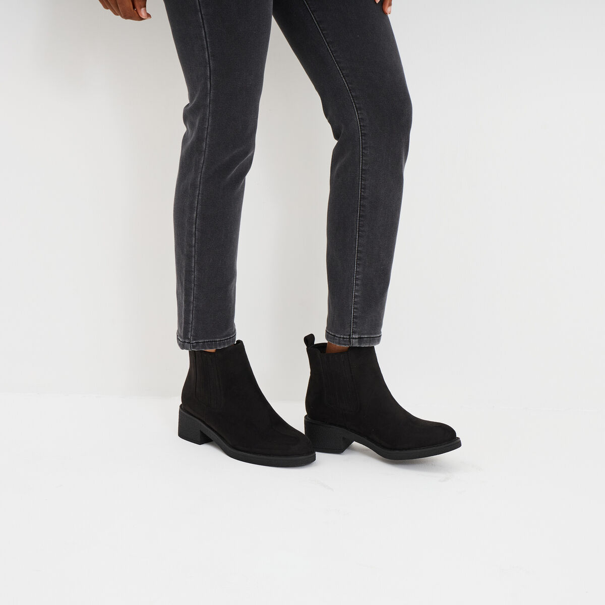 Boots chelsea talons 4 cm noir femme
