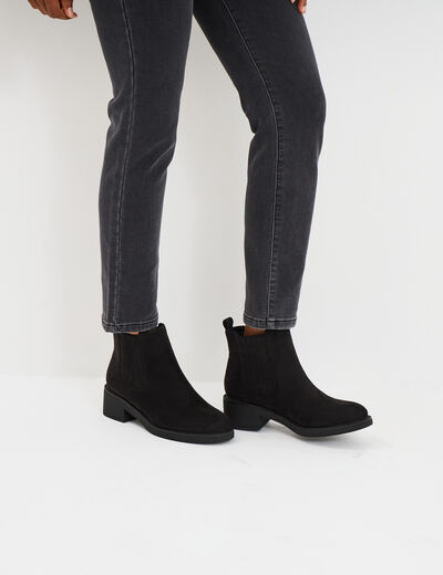 Boots chelsea talons 4 cm noir femme