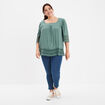 Blouse manches courtes vert foncé femme grande taille