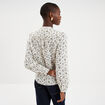 Blouse droite manches longues coton ecru femme