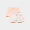 Lot 2 shorts tailles &eacute;lastiqu&eacute;es blanc b&eacute;b&eacute; fille