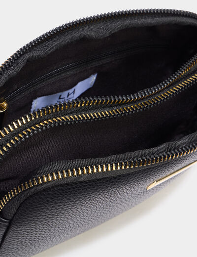 Sac bandouli&egrave;re 2 compartiments noir femme