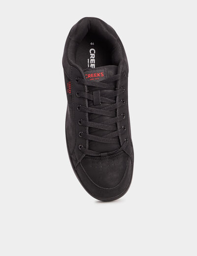 Tennis à lacets bout rond noir homme