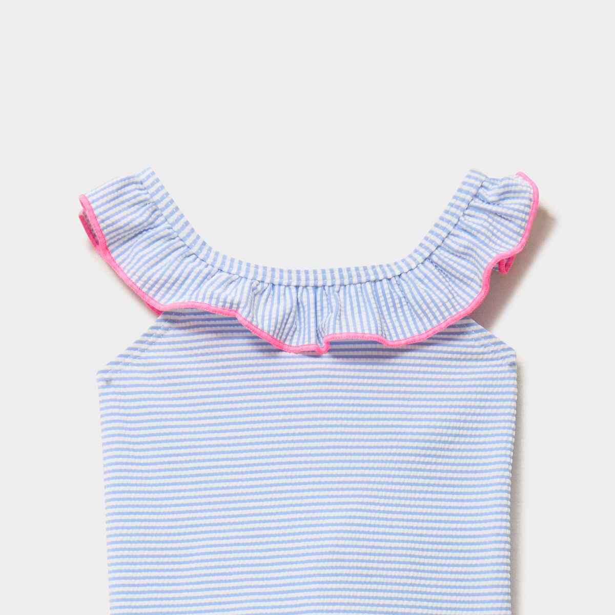 Maillot de bain 2 pi&egrave;ces volants bleu clair b&eacute;b&eacute; fille