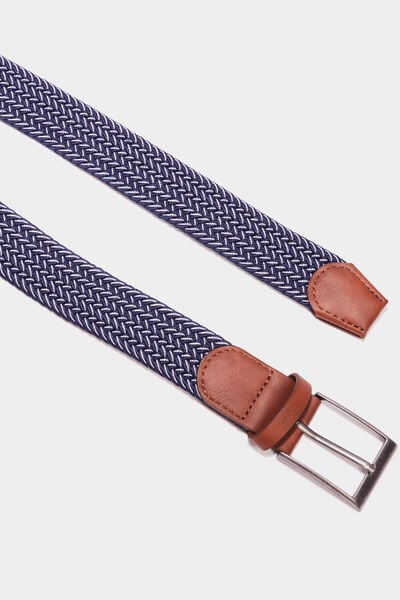 Ceinture tress&eacute;e multicolore homme
