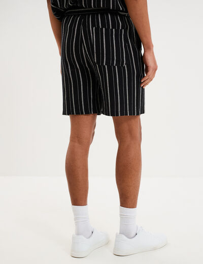 Bermuda short chino droit coton noir homme
