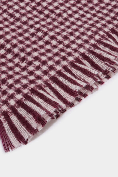&Eacute;charpe &agrave; franges fines bordeaux femme