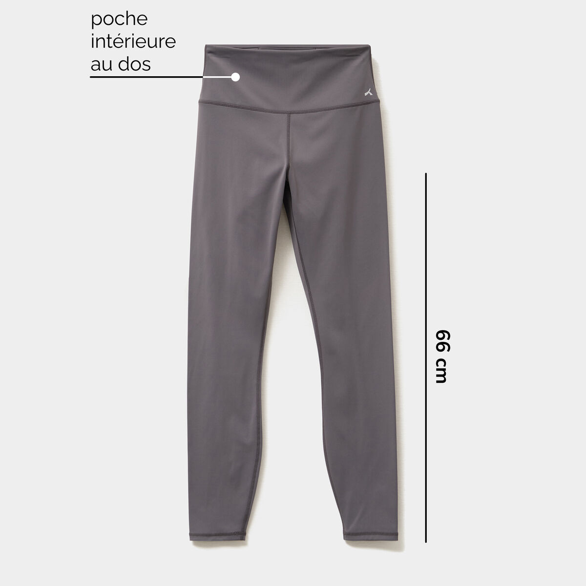 Legging de sport gainant taille haute gris fonc&eacute; femme