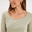 T-shirt manches longues vert kaki femme