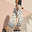 Pantalon regular ecru femme