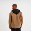 Veste doubl&eacute;e capuche amovible en coton marron clair homme