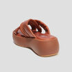 Mules compensées en cuir Liberto marron femme