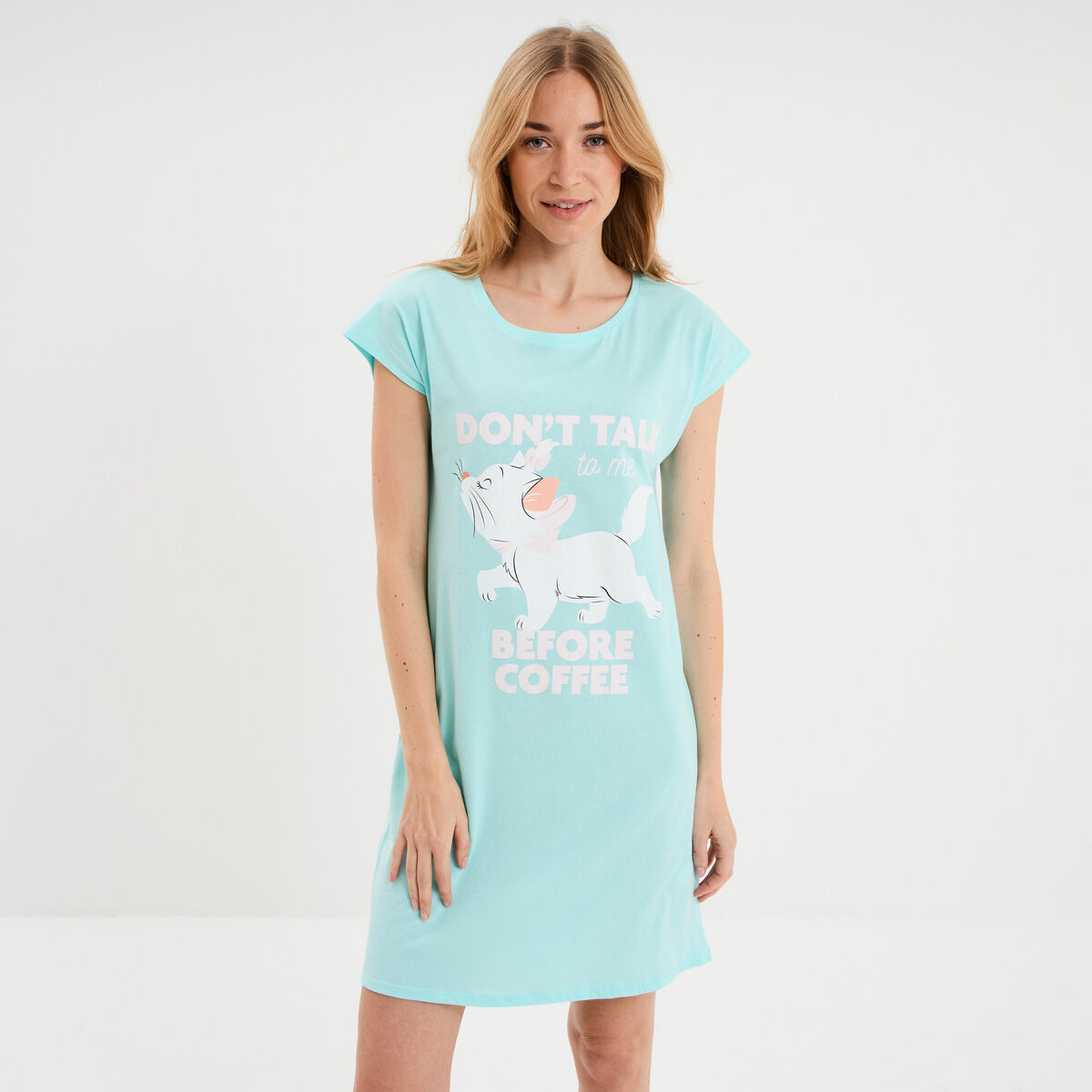 Chemise de nuit Les Aristochats Marie bleu turquoise femme