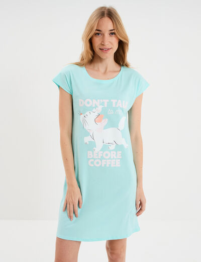 Chemise de nuit Les Aristochats Marie bleu turquoise femme