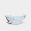 Sac banane effet velours c&ocirc;tel&eacute; bleu gris femme