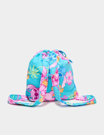 Serviette sac de bain 2-en-1 Stitch bleu turquoise fille