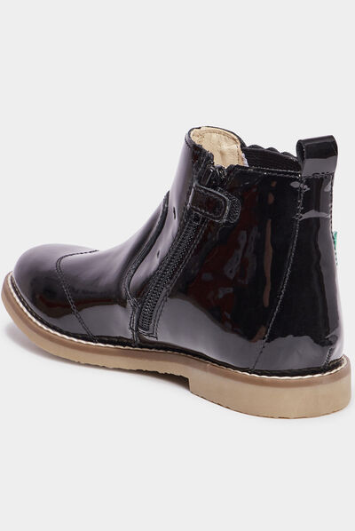Bottines en cuir Kickers Tylbury noir fille