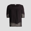 Blouse fluide manches 3/4 en dentelle noir femme grande taille
