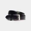 Ceinture rectangulaire en cuir noir homme