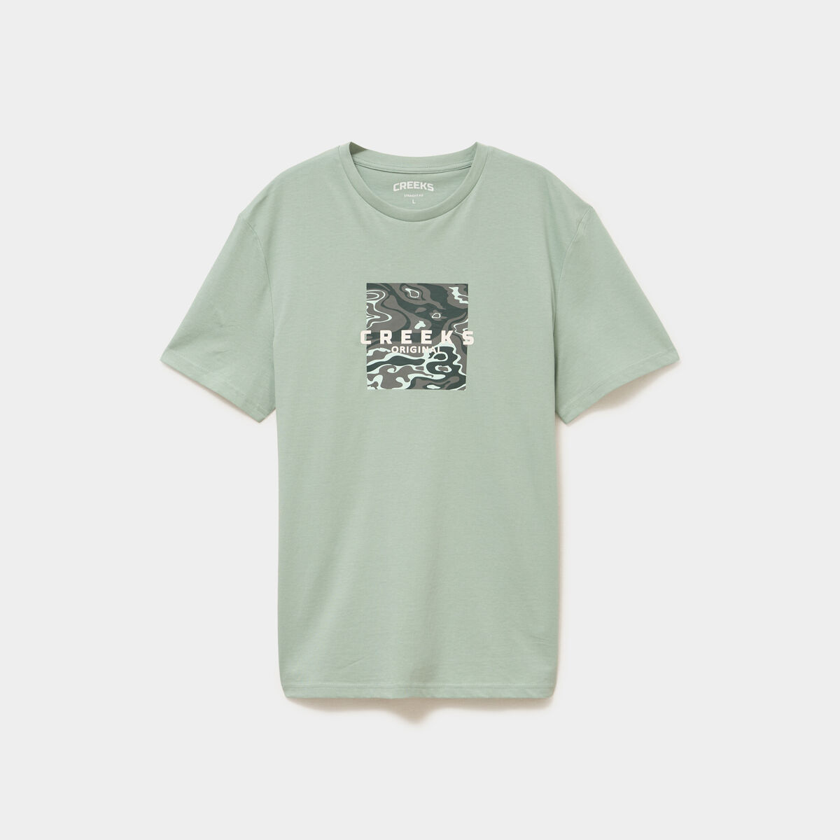 T-shirt manches courtes coton vert pastel homme