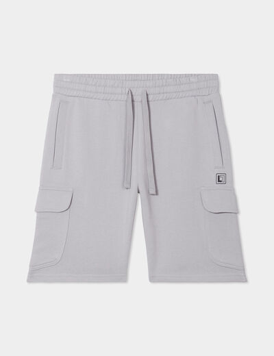 Bermuda de jogging avec poches côtés gris homme