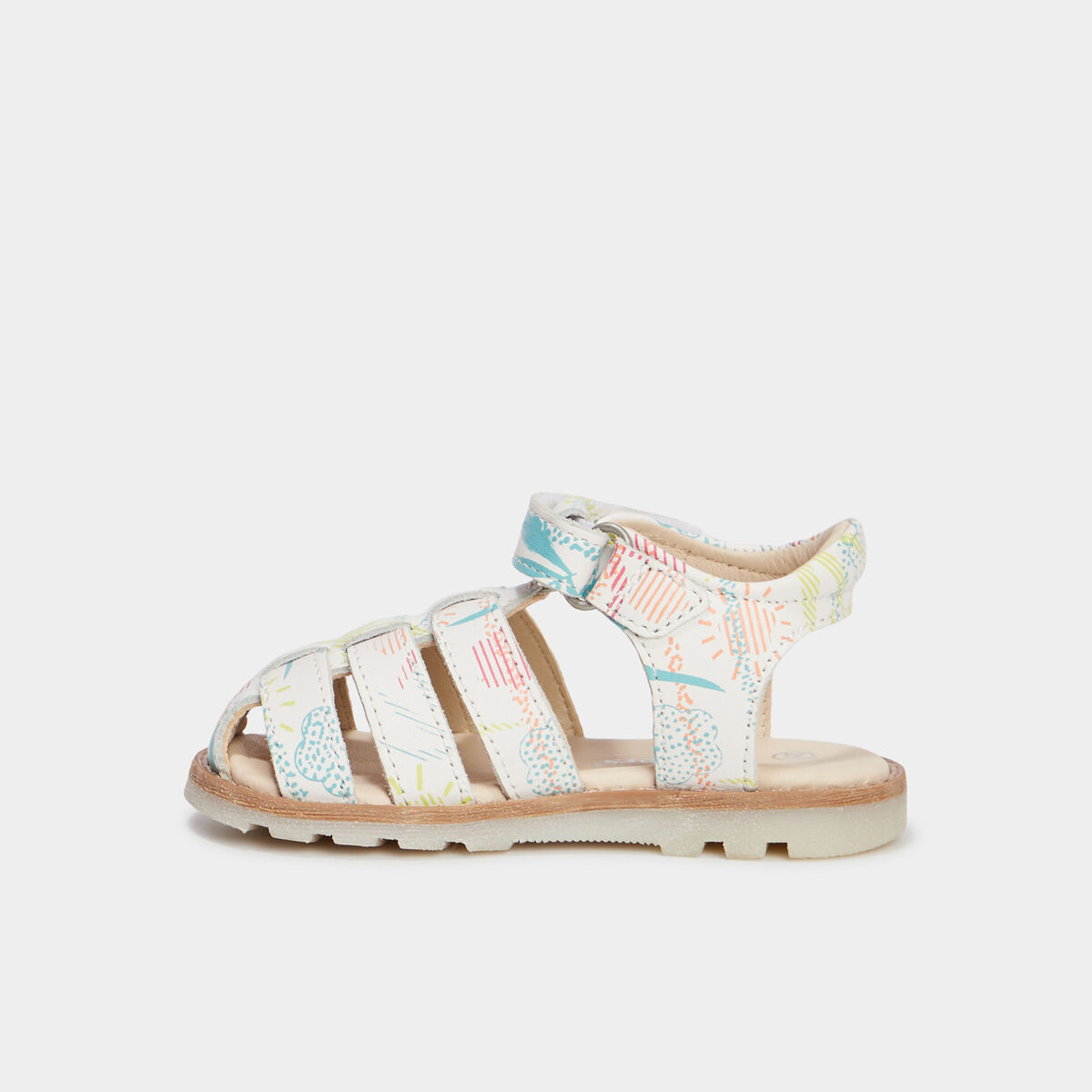 Sandales en cuir Kickers Nonosti blanc bébé fille