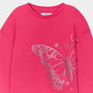 Sweat col rond manches longues rose framboise fille