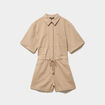 Combishort taille &agrave; coulisse coton sable femme