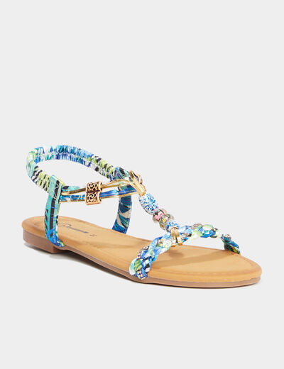 Sandales Mosquitos bleu femme