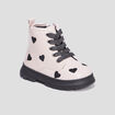 Bottines crantées zippées rose bébé fille