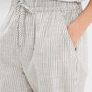 Pantalon cigarette coton élastiqué blanc femme