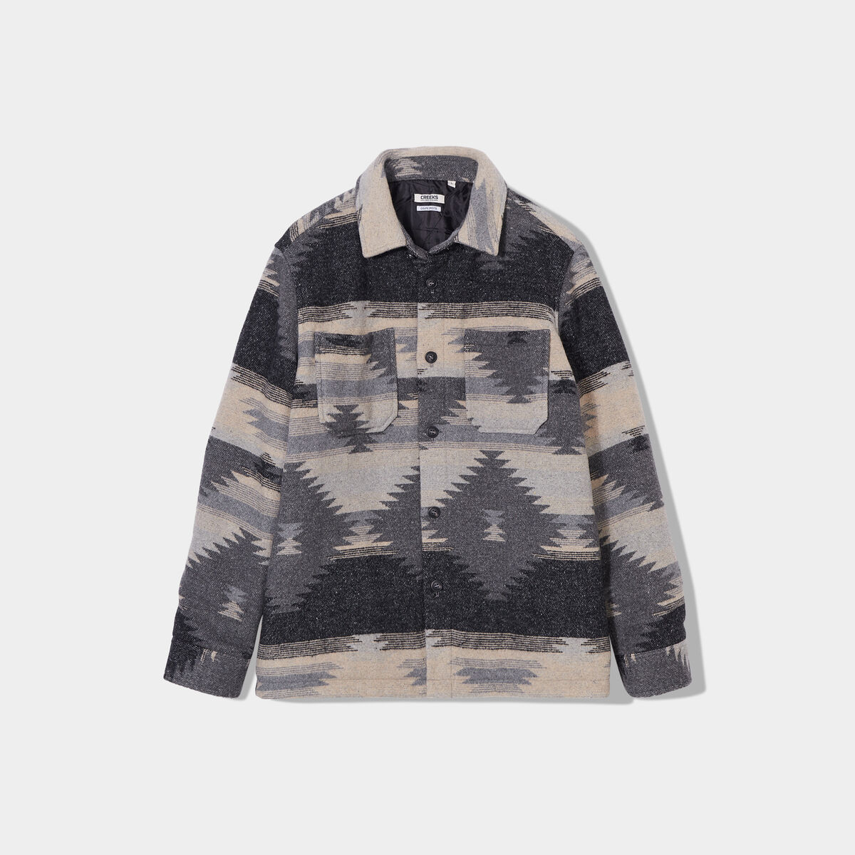 Surchemise droite manches longues Creeks gris homme